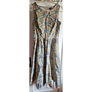 Retrolicious Colorful Patterned Midi Dress